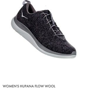 Hoka One One Hupana Flow Wool Shoes dark shadow / wild dove size 8 VGUC